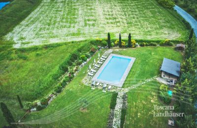 Venkovský dům na prodej Castiglione d'Orcia, Toscana:  RIF 3053 Vogelperspektive Pool