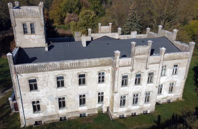 Zámek na prodej Górki Dąbskie, Pałac w Górkach Dąbskich, Kujavsko-pomořanské vojvodství, Foto z dronu