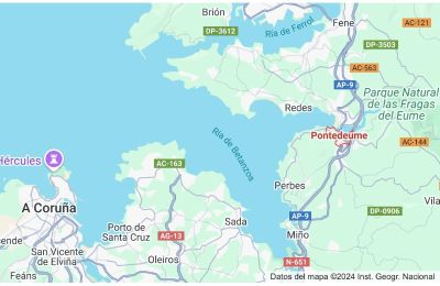 Zámeček na prodej Pontedeume, Calle Real, Galicia, Mapa
