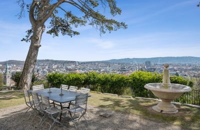 Historická vila na prodej Biel/Bienne, Alpenstrasse 95, Bern/Berne, Panoramablick über die Bieler Dächer, die Alpenkette und den Bielersee