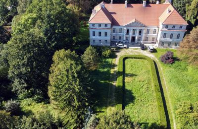 Zámek na prodej Siedlec, Pałac w Siedlcu, Velkopolské, Foto z dronu