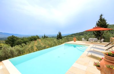 Venkovský dům na prodej Figline e Incisa Valdarno, Toscana:  RIF 2966 Pool und Ausblick