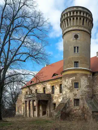 Zámek v Polsku - koncept hotelu s projektovým plánem, Osetno, Dolní Slezsko
